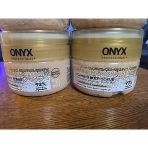 ONYX 2pc Lot Marshmallow Cream Foaming Body Scrub w Scrubber 12oz ~ New (x2)